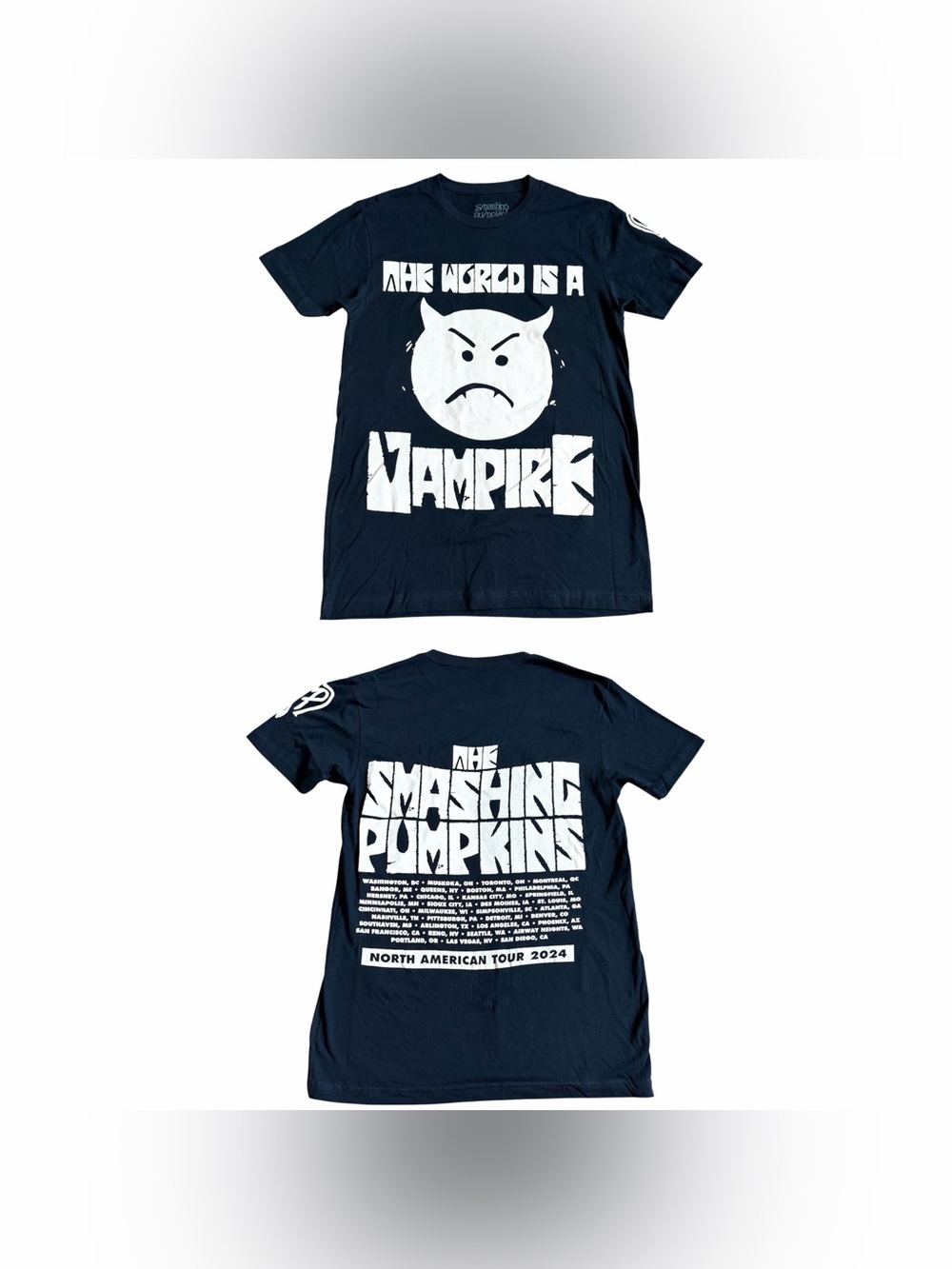Smashing Pumpkins The World Is A Vampire Official 2024 Tour Shirt Sz S Blue NWOT
